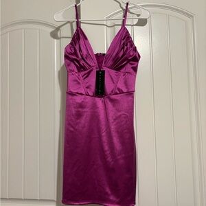 Vibrant Purple Satin Dress